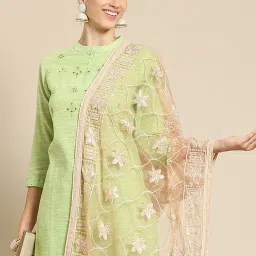 Saadgi Beige Embroidered Dupatta image 2