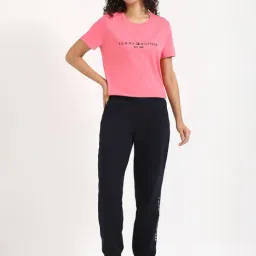 TOMMY HILFIGER Pink Cotton Print Short Sleeves T-Shirt image 5