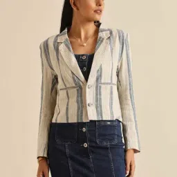 Okhai Off White Striped Blazer-picture-19