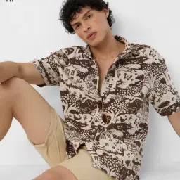 The Souled Store Brown Cotton Print Casual Shirt-picture-29