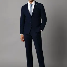 Louis Philippe Navy Slim Fit Two Piece Suits image 1