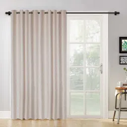Hosta Homes Cream Polyester 7 ft Blackout Door Curtain - Set of 2 image 1