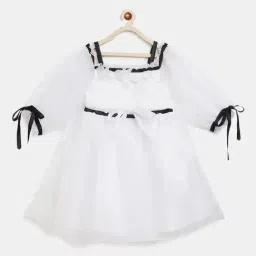 Tales & Stories Kids White Regular Fit Dress-picture-23