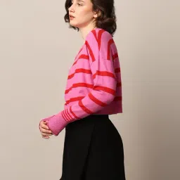 Only Pink Striped Pullover image 4