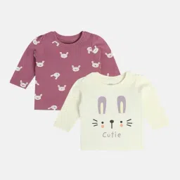 MINIKLUB Girls Plum & Marshmallow Cotton Printed Full Sleeves Top-picture-21