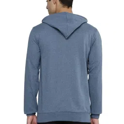 Allen cooper Blue Melange Regular fit Printed Hooded Sweatshirt image 2