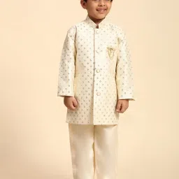 Pro-Ethic Style Developer Kids Cream Embellished Full Sleeves Kurta with Pants image 1