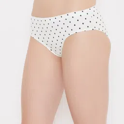 Clovia White Printed Hipster Panty image 3