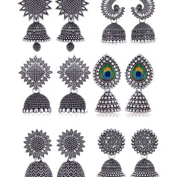 DIVASTRI Peacock Shaped Jhumkas Earrings-picture-20