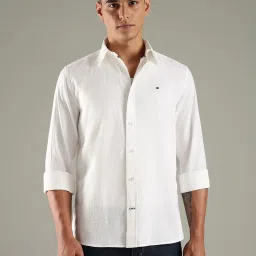 Tommy Hilfiger White Linen Regular Fit Shirt image 1