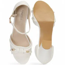 Truffle Collection Women's White Ankle Strap Sandals image 4