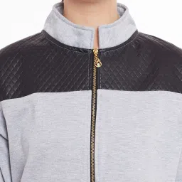 Belle Fille Grey Melange Textured Jacket image 5