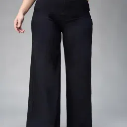 Miss Chase A+ Black Denim Solid High Rise Jeans-picture-22