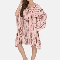 mod & shy Peach Tie & Dye Cover Up Kaftan image 3