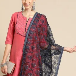 Saadgi Navy Embroidered Dupatta image 2