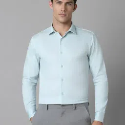 Louis Philippe Blue Cotton Slim fit Texture Formal Shirt-picture-16
