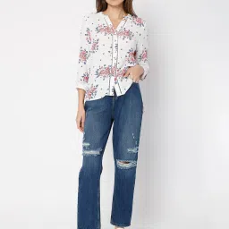 Vero Moda White Printed Shirt image 4