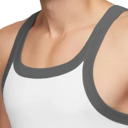 XYXX White & Black Regular Fit Vest - Pack of 2 image 4