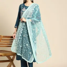 Saadgi Sky Blue Embroidered Dupatta image 1