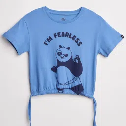 The Souled Store Kids Blue Cotton Printed Top image 1