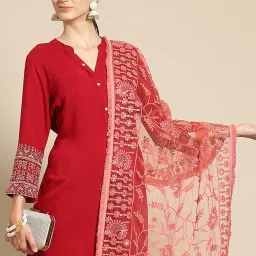 Saadgi Peach Embroidered Dupatta image 2