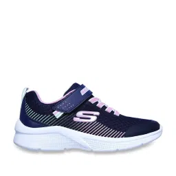 Skechers Girls MICROSPEC - Navy Lavender Casual Shoes image 1