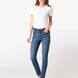Mode by Red Tape Blue Skinny Fit Lightly Washed Jeans image 4