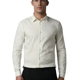 Louis Philippe Beige Slim fit Checks Shirts-image-51