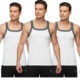 XYXX White Regular Fit Vest - Pack of 3 image 1