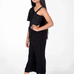Zip Zap Zoop Girls Black Regular Fit Sequence Jumpsuit image 3