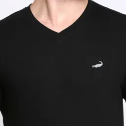 Crocodile Black Cotton Regular Fit T-Shirt image 4