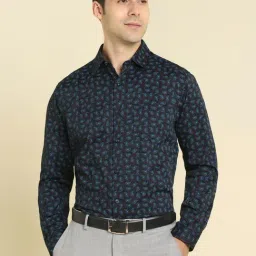Allen Solly Black Slim Fit Print Formal Shirt-image-84