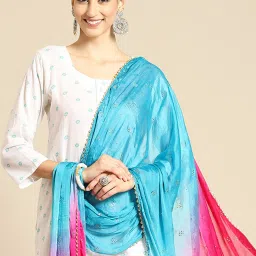 Saadgi Blue & Pink Embellished Dupatta image 2