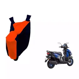 Auto Pearl Waterproof Two Wheeler Cover For Yamaha RayZR 125 Fi (Orange & Blue)-image-79