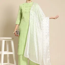 Saadgi White Embellished Dupatta image 1
