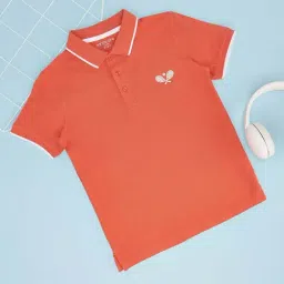 Pantaloons Junior Boys Coral Rose Cotton Solid T-Shirts-picture-22