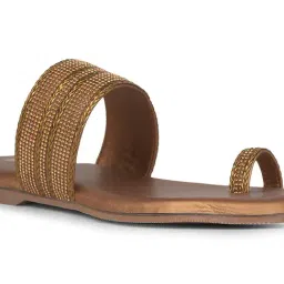 Bata Women's Gold Toe Ring Sandals image 4