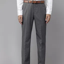 Park Avenue Men Checked Formal Trousers-picture-36