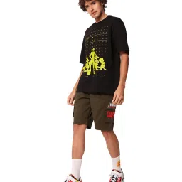Bewakoof Brown Mid Rise Cargo Shorts image 5