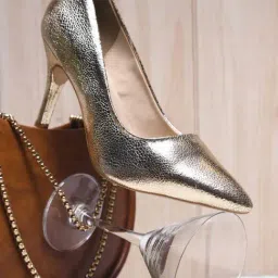 The White Pole Women's Golden Stiletto Pumps-picture-25