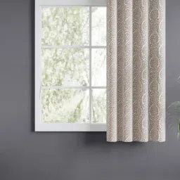 Haus & Kinder Cadbury Polyester Abstract Woodland Trail Eyelets 5 ft Window Curtain-picture-31