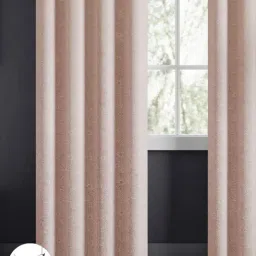 Haus & Kinder Blush Polyester Abstract Blush Daisy Eyelets 7 ft Door Curtain - Set of 2 image 3