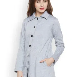 Belle Fille Grey Melange Textured Coat image 3