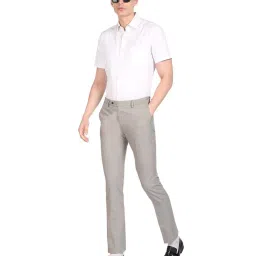 Arrow Grey Regular Fit Flat Front Trousers image 5