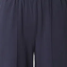 R&B Navy Cotton High Rise Trackpants image 4