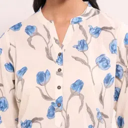 Rangmanch By Pantaloons White Regular Fit Printed Kurta image 5