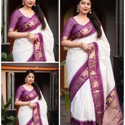 Ehaircare Women Woven Design Zari Saree-image-80