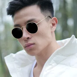 RESIST EYEWEAR Unisex Round Sunglasses with UV Protected Lens THOMAS GOLD BLACK 1 image 3