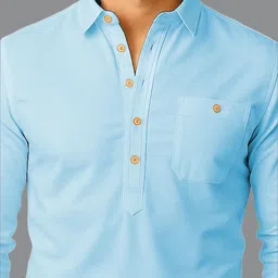 Navkanj Long Sleeves Mandarin Collar Straight Short Kurta image 3