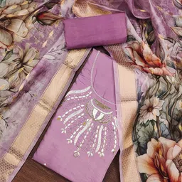 MANVAA Embellished Unstitched Dress Material-picture-10